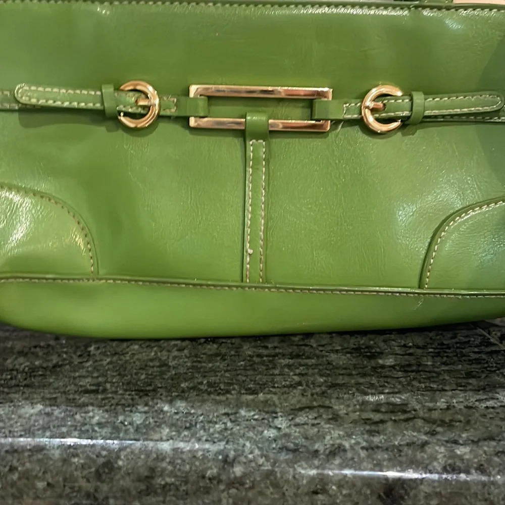 This is a beautiful green and gold mini Mcklien bag - Picture 7 of 10